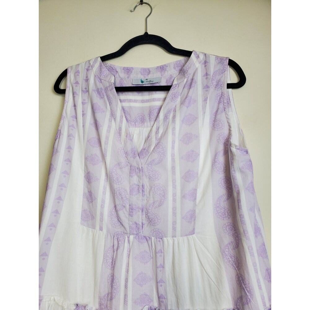 Anthropologie‎ Bindu Womens XS Tiered Dress White Babydoll Cotton Bohemian - Picture 2 of 9